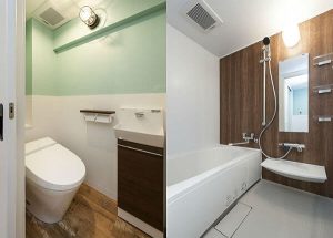 Qvouアメリカンスタイルのバスルームとトイレ